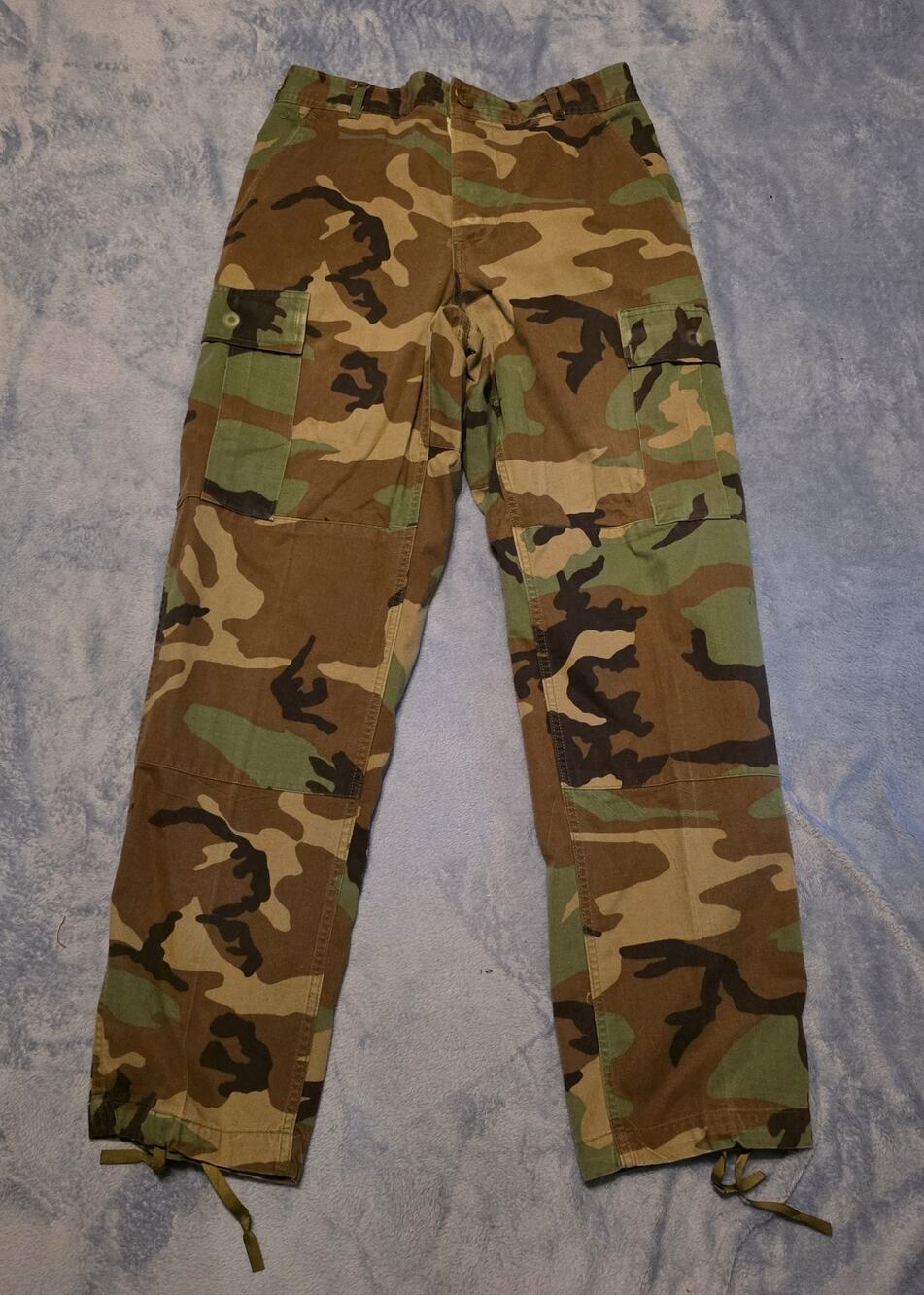 Woodland Camo BDU Cargo Pants Small Regular Military Surplus 27-31 Waist